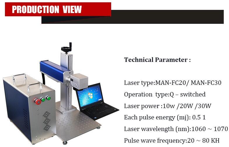 20W Raycus Ipg Max Fiber Laser Marking Machine Price with Computer