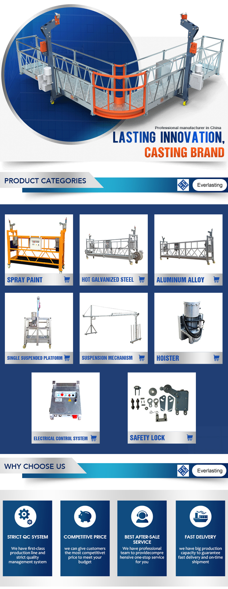 Heavy Duty Ce Certificated Suspended Construction Equipment