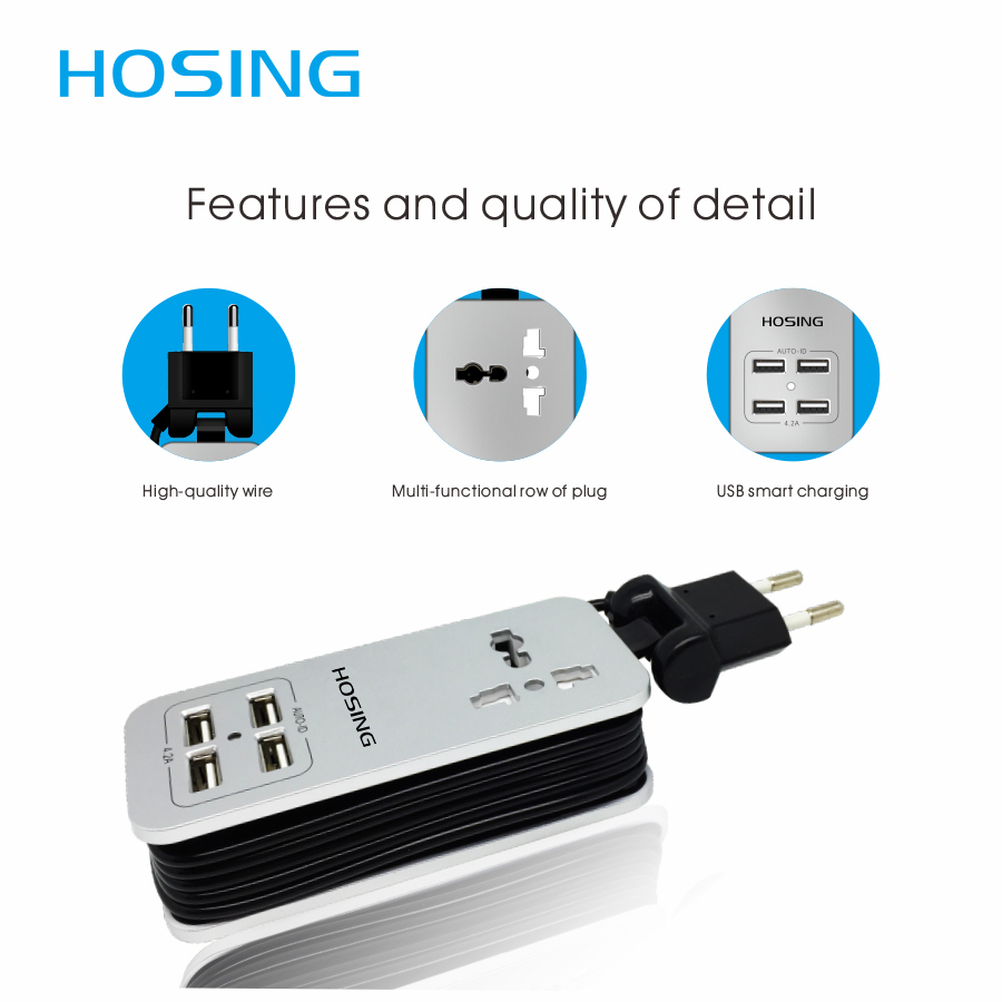 High Quality Multiple USB Ce Universal Power Strip Extension USB Socket