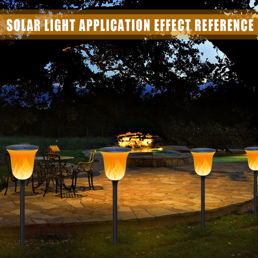 Green Product Solar Garden Light with 96 PCS LED Bulb Solar Flame Garden Light