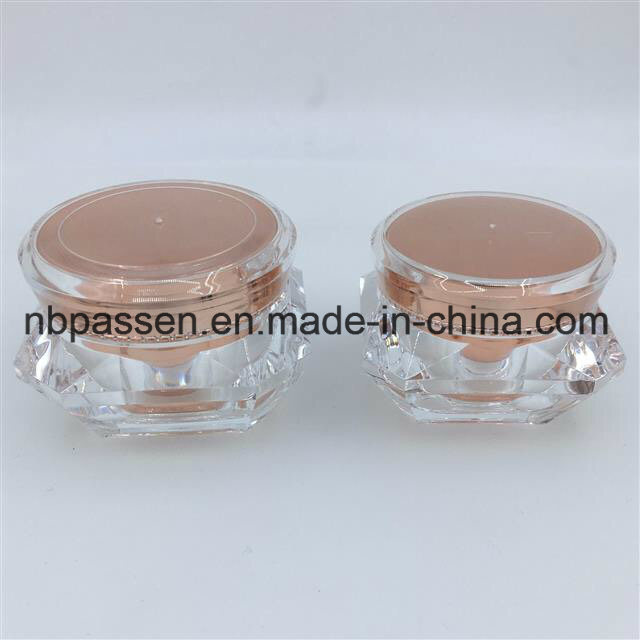 Diamond Cosmetic Plastic Acrylic Cream Bottle