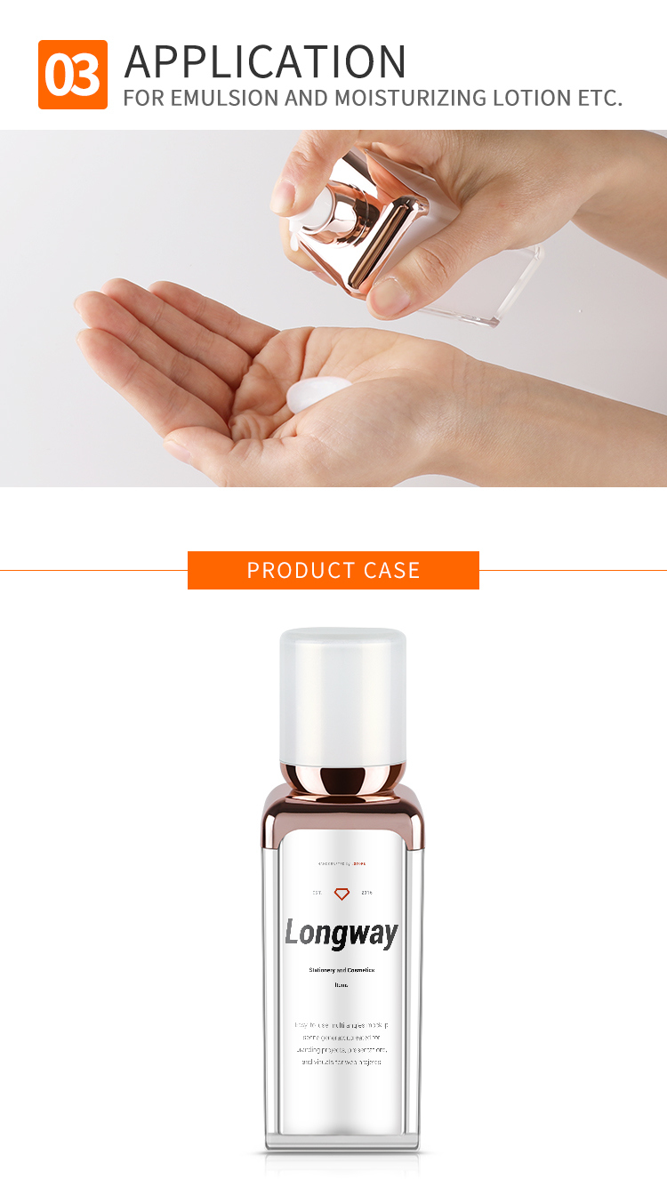 15ml Square Shape Plastic Acrylic Bottle with Lotion Pump for Cosmetic Packaging