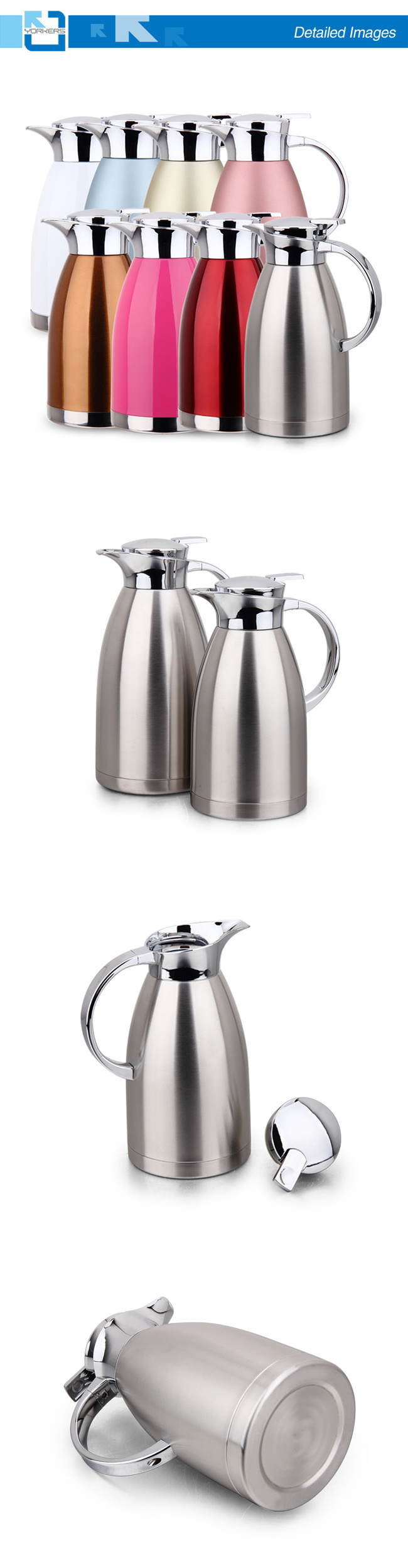 High Quality Polychrome Stainless Steel Thermos Water Jug Stainless Kettle