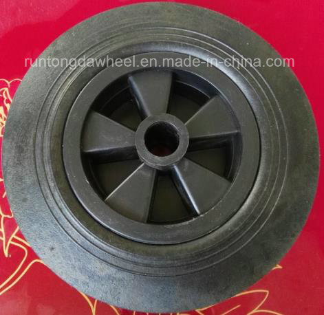 8X2.5 Rubber Solid Wheel with Plastic Hub