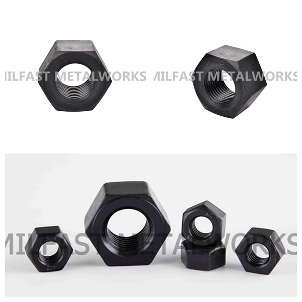 Heavy Hex Head High Strength Nuts ASTM A194 Black Finish