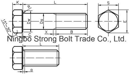 Hex Head Cap Screw ANSI/ASTM/ASME Hex Bolt with HDG