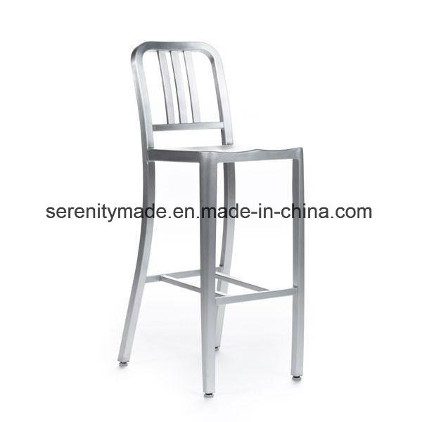 Industrial Style Brushed Aluminium Restaurant Outdoor High Bar Stools