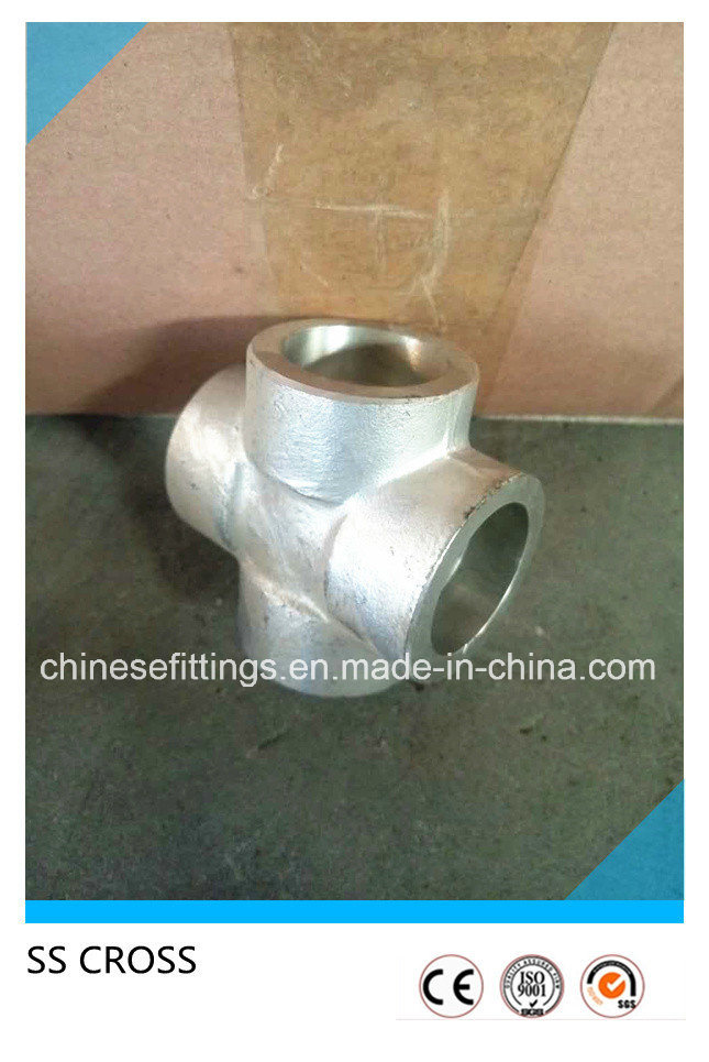 Forged Carbon Steel Pipe Fittings Female Thread Equal Tee Cross