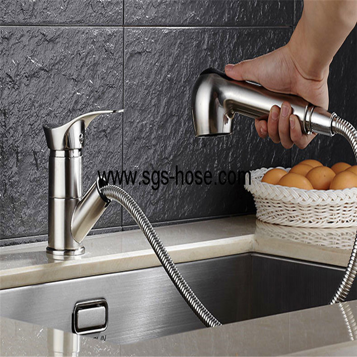 Sink Mixer Taps Pull out Hose Spray Brushed Basin Tap