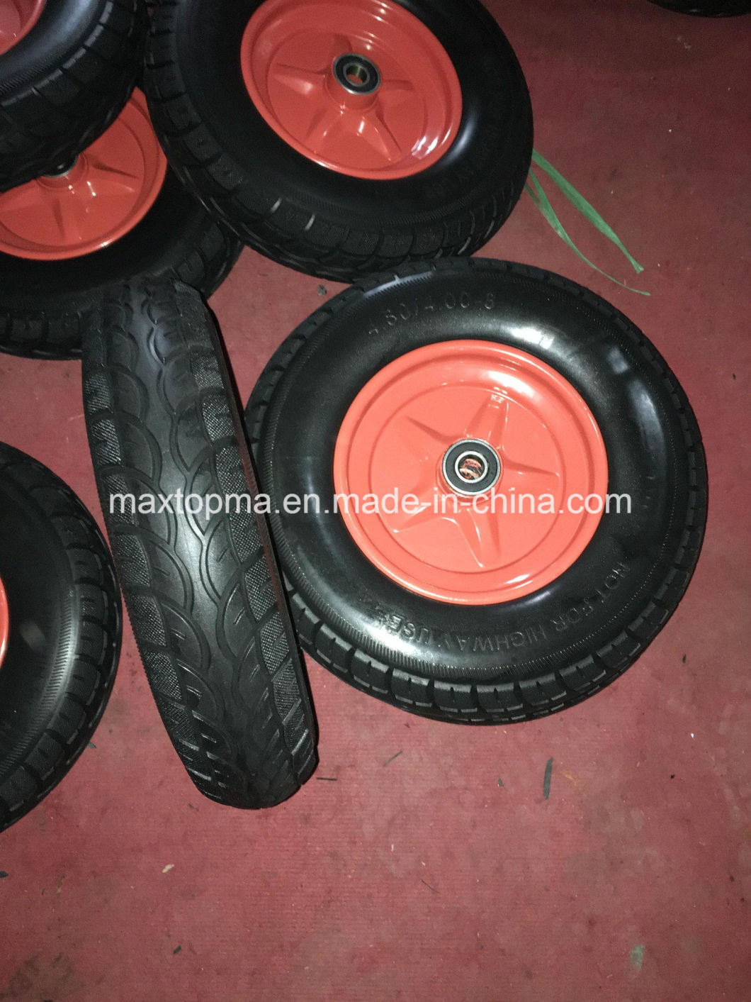 Maxtop Solid Rubber Flat Free PU Foam Heavy Duty Trolley Wheels