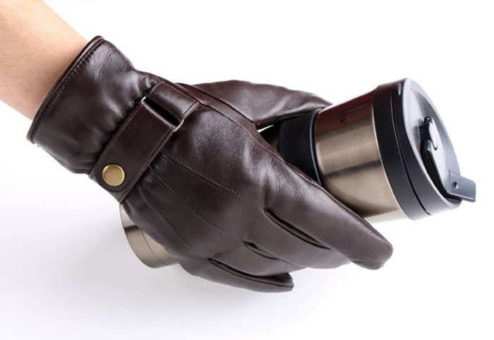 Men Fashion Winter Warm Leather Motorcycle Driving Sports Gloves (YKY5195)