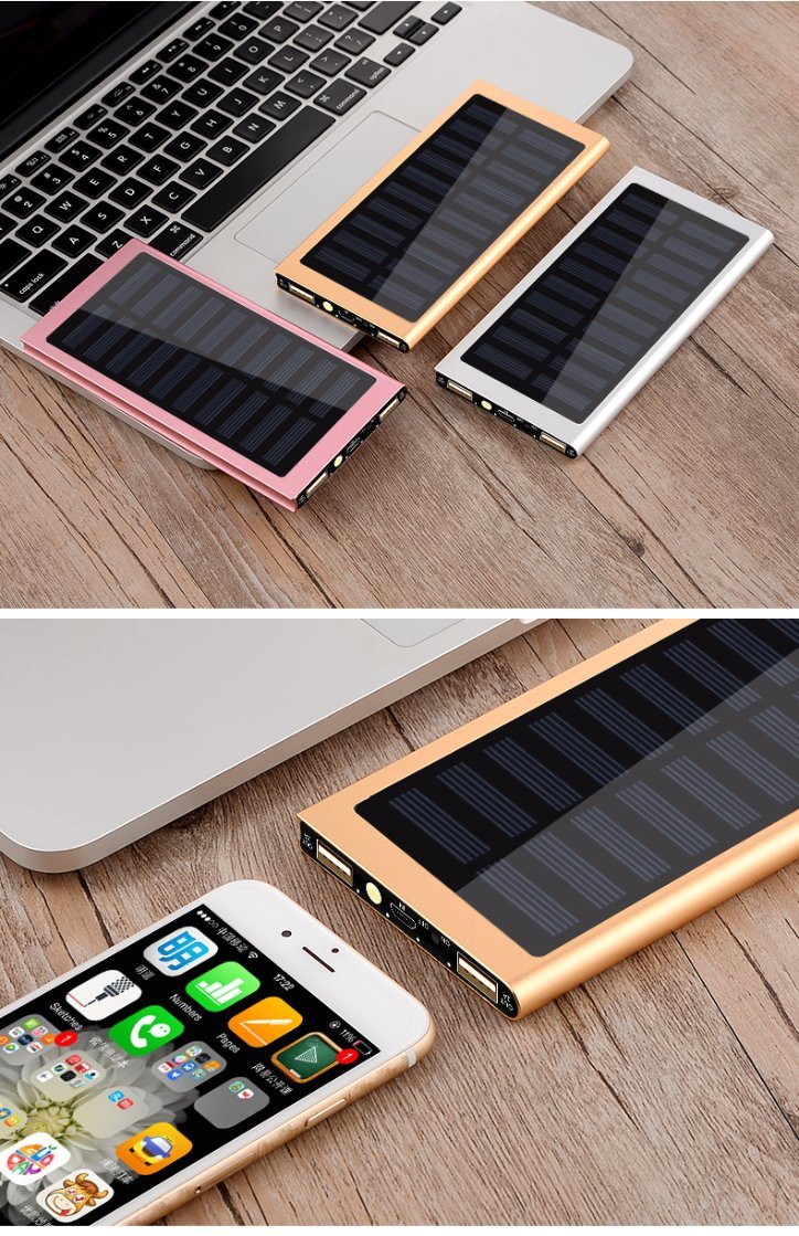 2017 New Products Dual USB Portable Charger Solar Power Bank External Battery 20000mAh Powerbank