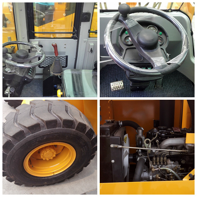 Automatic 4X4 Articulated 1.2ton Mini Wheel Loader with Various Attachments