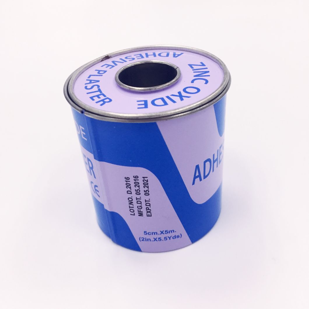 High Quality Disposable Medical Zinc Oxide Adhesive Plaster with Steel Cover