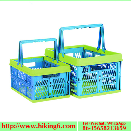 Collapsible Plastic Basket, Shopping Folding Basket