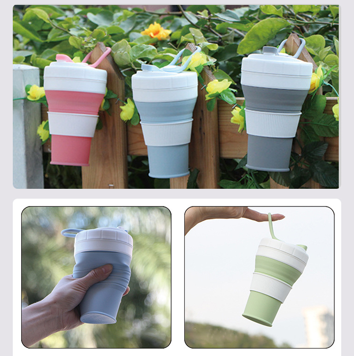 Lightweight Collapsible Silicone Coffee Cup Reusable Folding Travel Mug