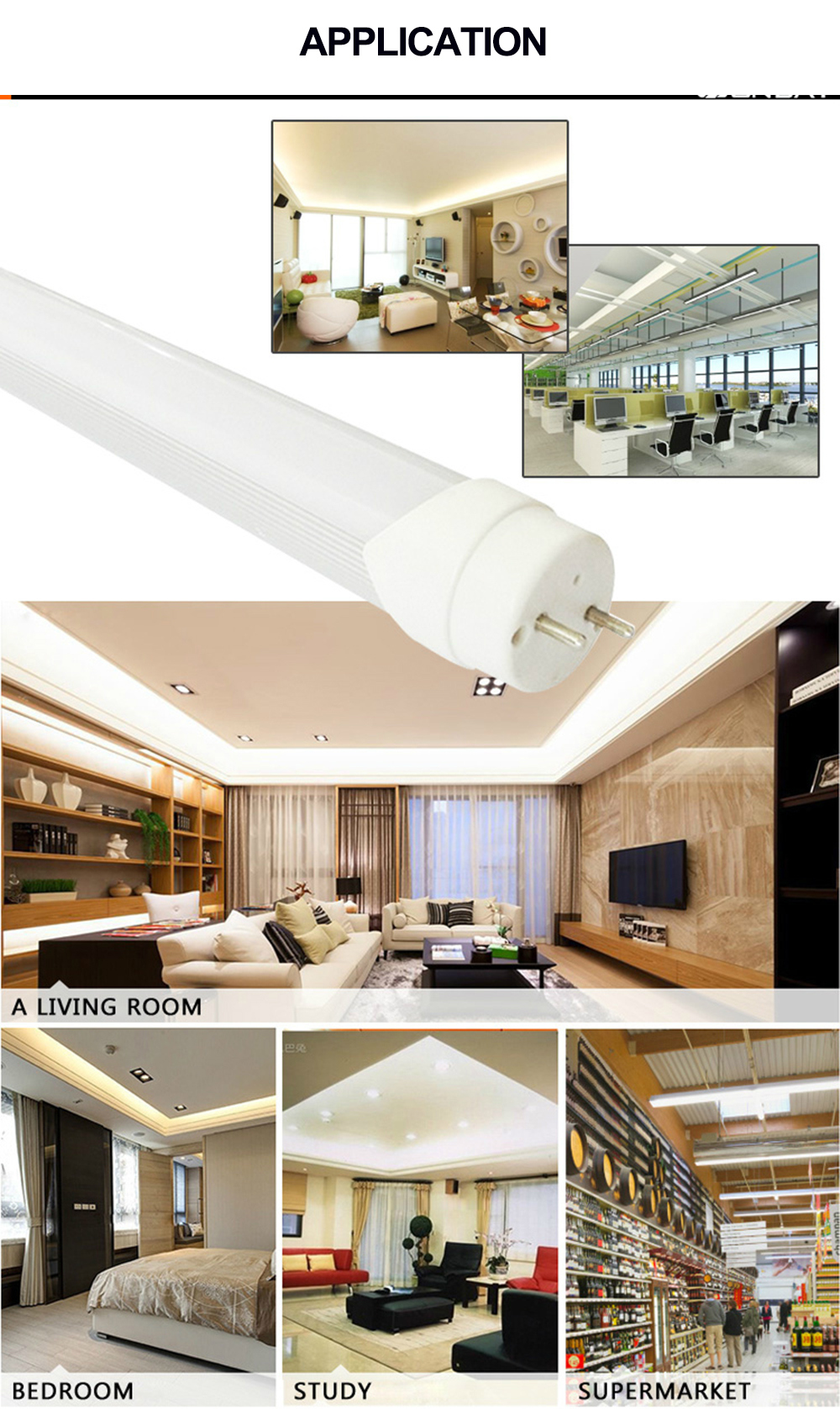 High Lumen Integrated T5 T8 300mm 600mm 900mm 1200mm LED Light Tube with Factory Price