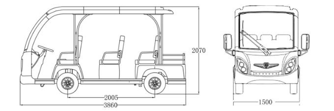 8 Seater Enclosed Electric Sightseeing Bus for Shuttle