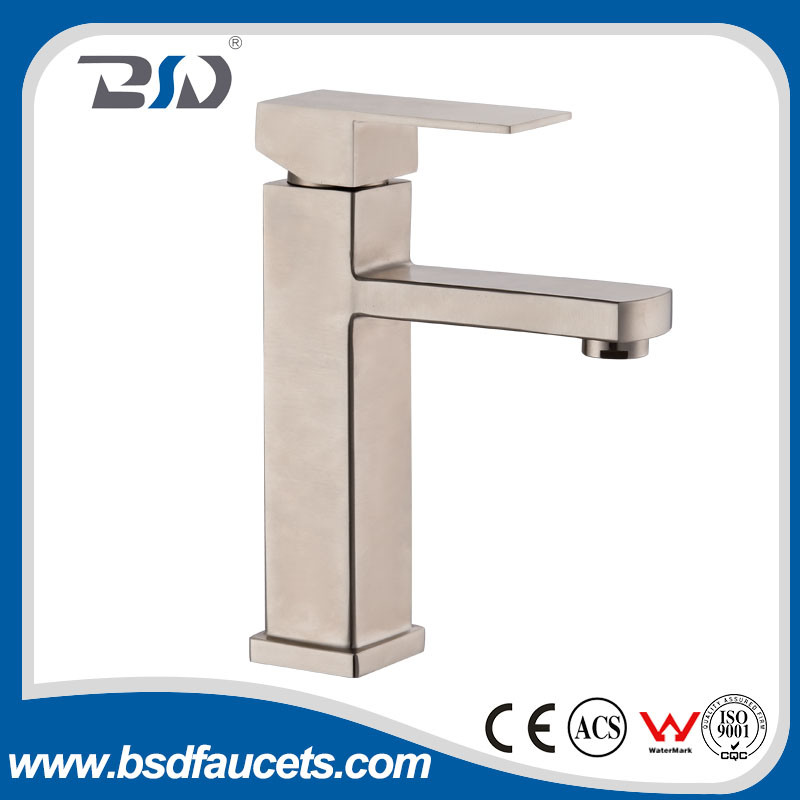 New Square Stainless Steel Bathroom No Lead Basin Mixer Faucet