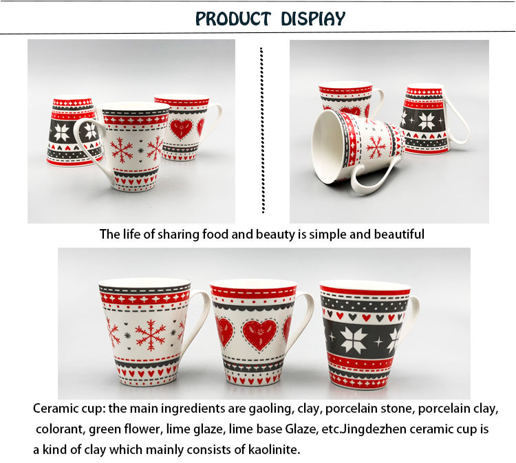 350ml Christmas Promotional Ceramic Coffee Tea Mugs