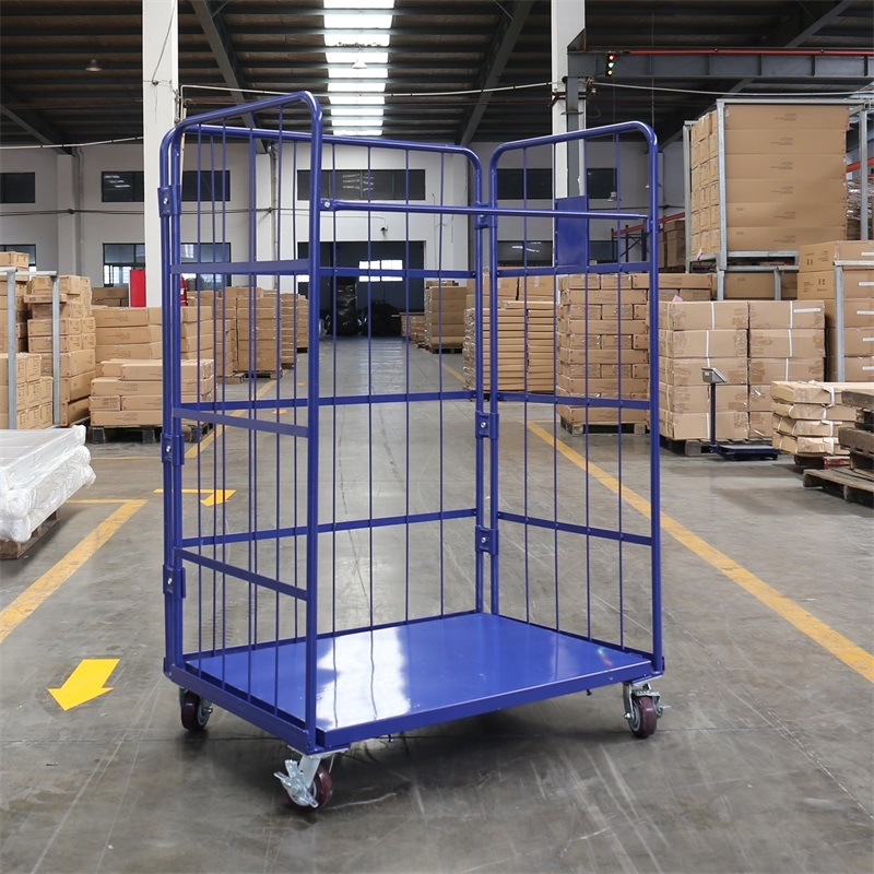 Folding Metal Mesh Roll Container Logistic Roll Cage 3
