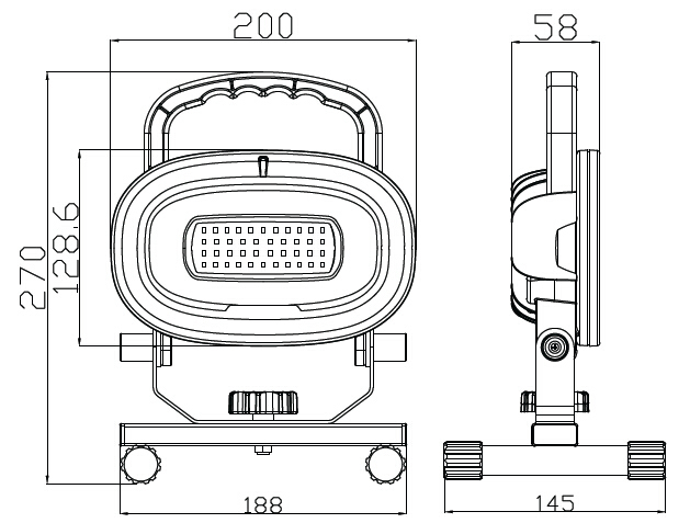 21W 1650lm Portable Outdoor Working Light