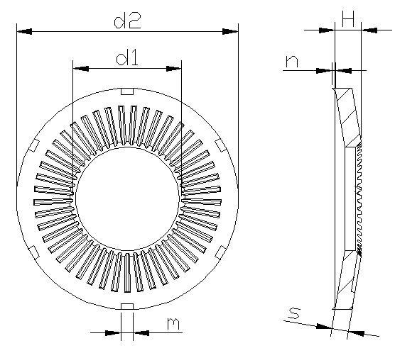 65mn Sn70093 Contact Washer with Six Teeth