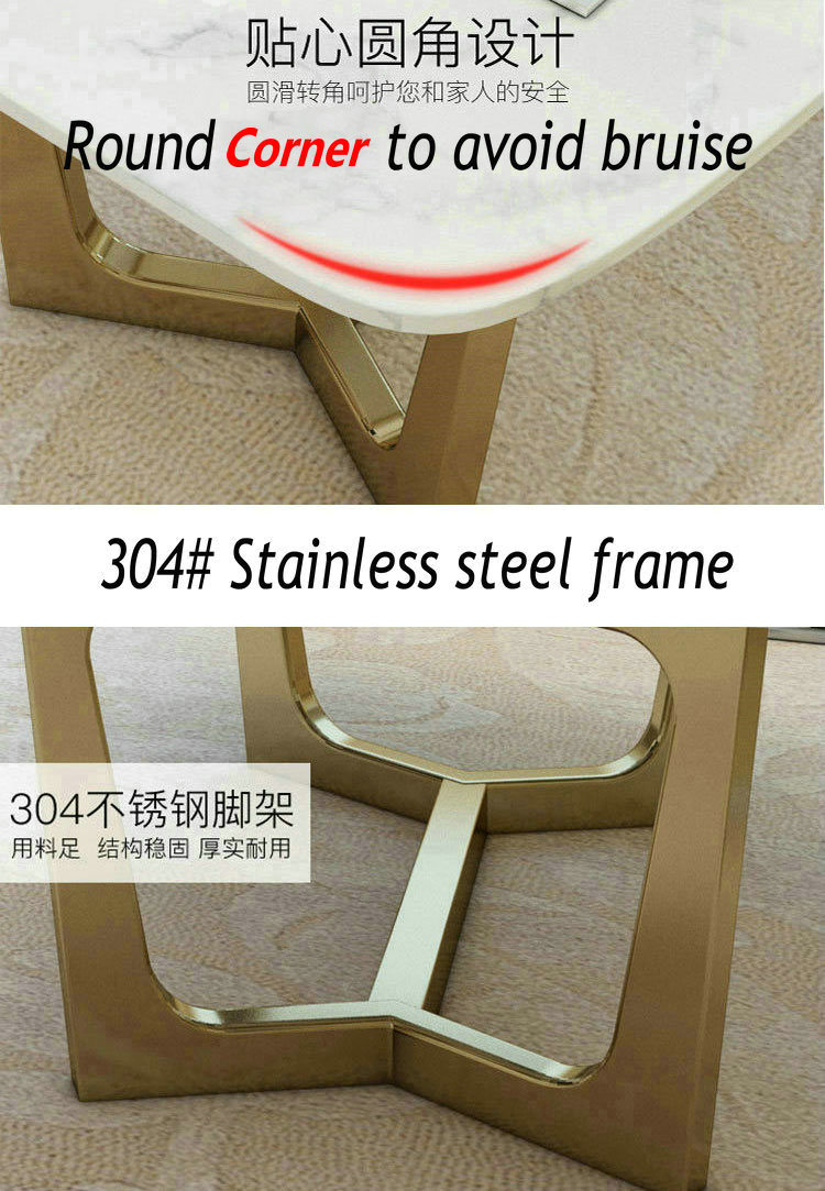 Modern Dining Furniture Marble Dinner Table with Metal Frame (07#)