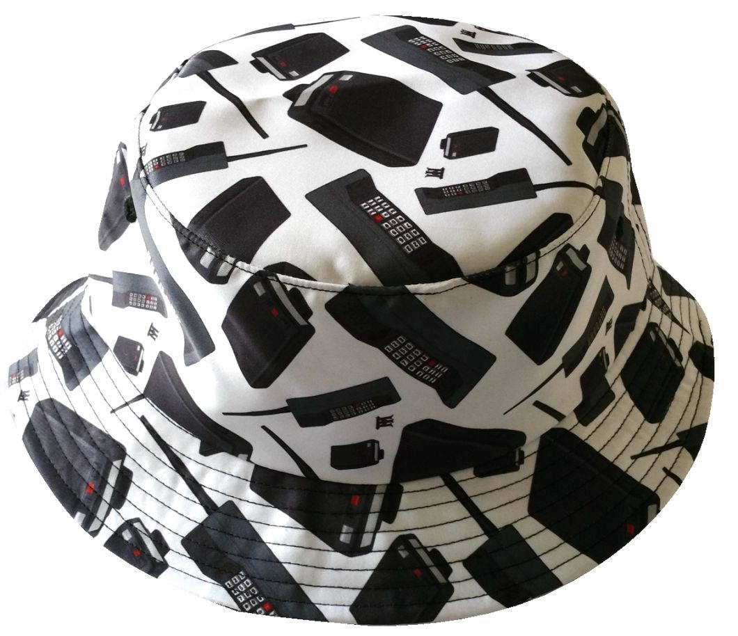 Custom Printing Pattern Hat with Leather Patch Logo Bucket Hat