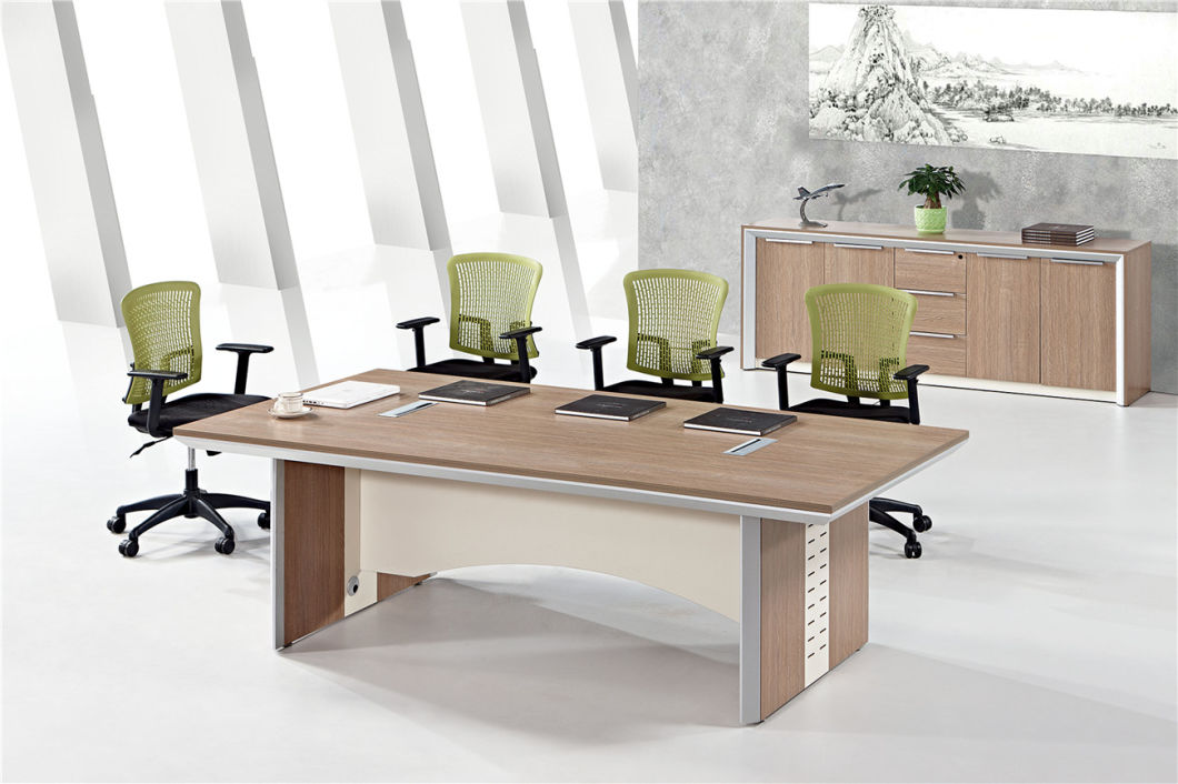 Modern Furniture Melamine Wooden Aluminium Alloy Conference Meeting Visitor Table