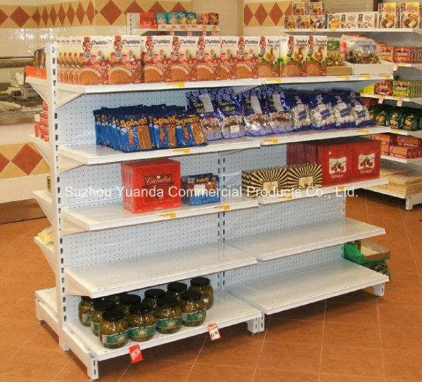 Top Quality Perforated Back Metal Steel Supermarket Shelf Display Rack