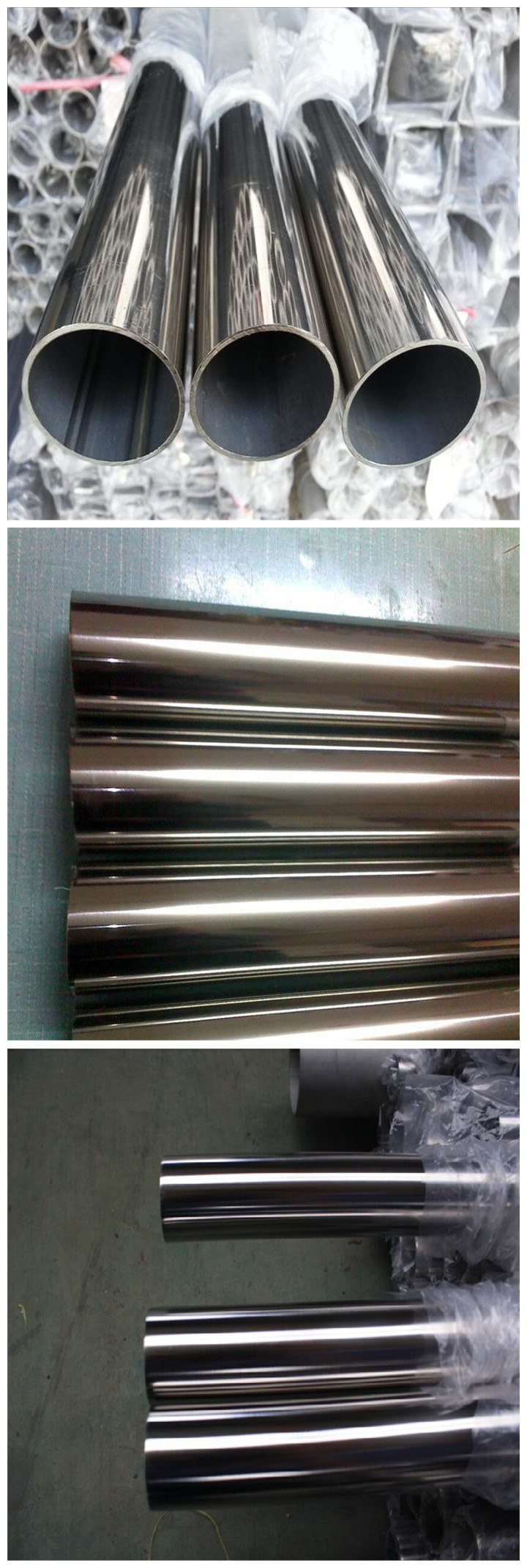 ASTM (201/304/304L/316L/310S/321) Stainless Steel ERW Welded Pipe/Tube with Bright Mirror Polished Finish