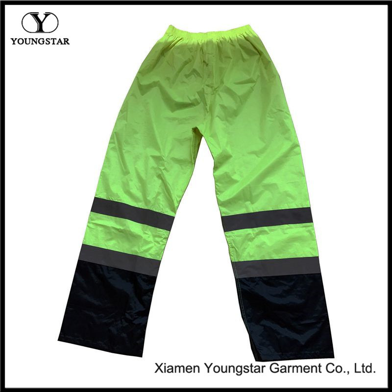 Hi Vis Safety Nylon Raincoat Pants Workwear Mens Reflective Rain Suit