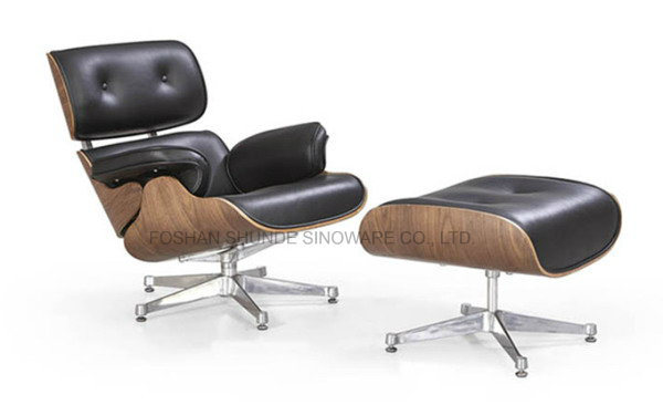 Eames Lounge Full Leather Leisure Chair with Ottoman