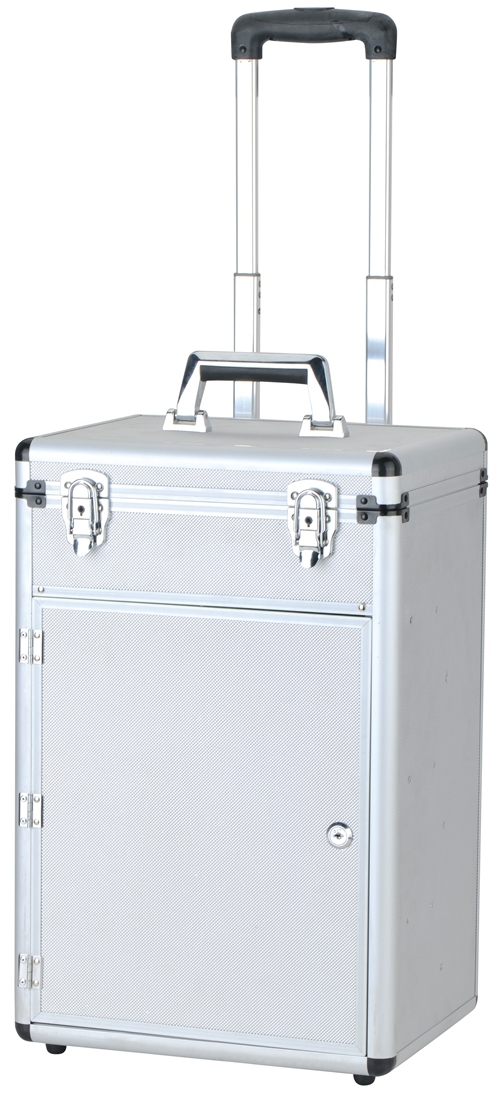 Portable OEM Aluminum Luggage Tool Trolley Case with Wheels and Rod