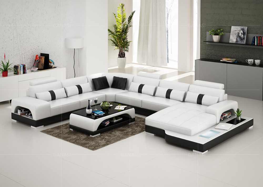 House LED Living Room Furniture Sectional Corner Sofa