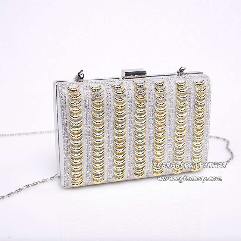 Wholesale Ladies Metal Decorated Evening Bags Trendy Clutch Bag Eb968