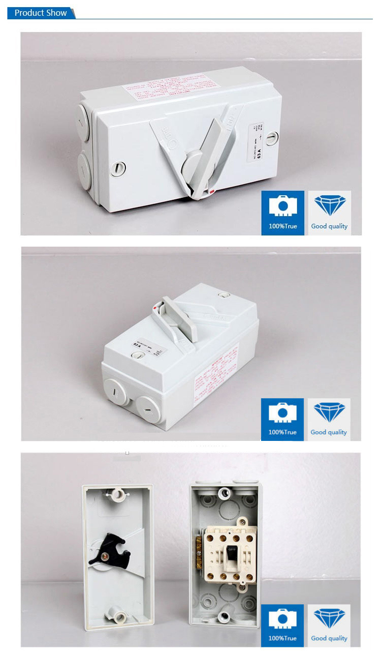 PC Plastic IP66 Waterproof Indoor & Outdoor Isolation Switch Box