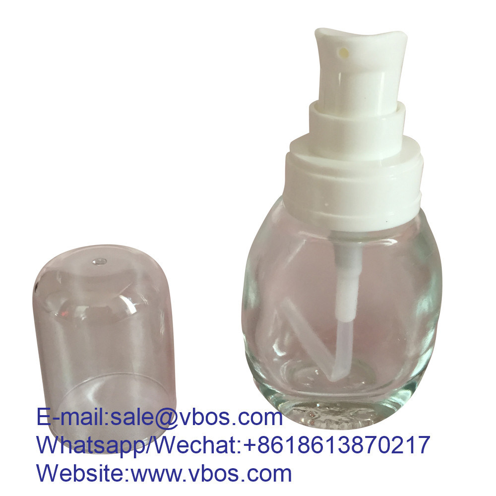 20/30ml Foundation Bottle with Black Cap and Light Clear Cover