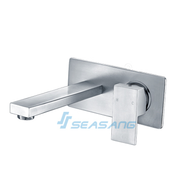 Bathroom Lavatory Bathtub Stainless Steel Square Wall-Mounted Plumber Faucet