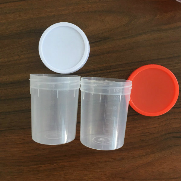 Disposable Urine Container Specimen Cup with Screw Cap 30ml 60ml 90ml 120ml