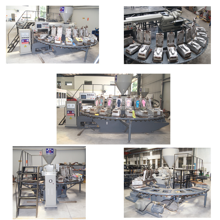 Automatic Rotary Injection Moulding Machine for Making Slipper Sandal Flip-Flop Shoe in Plastic Rubber PVC PCU Material