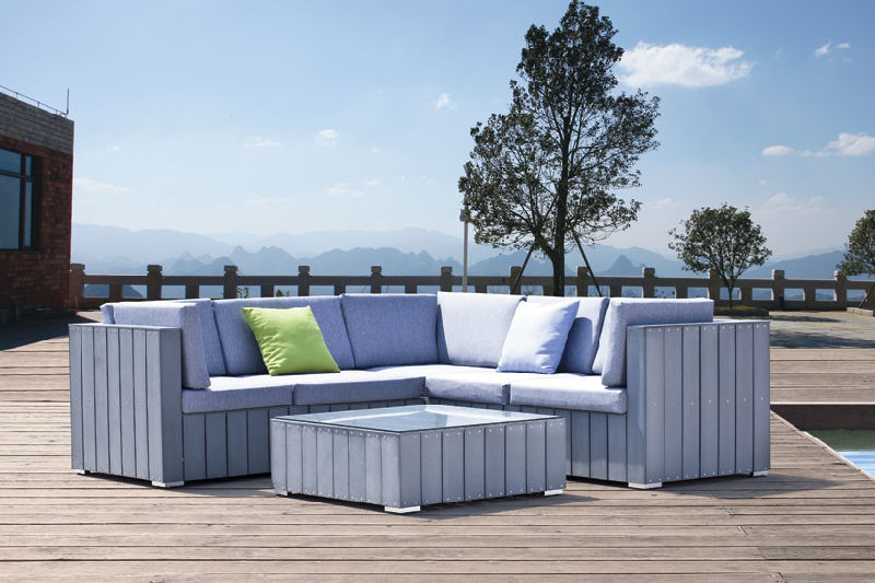 Plastic Imitation Wood Outdoor Furniture Wood Sofa