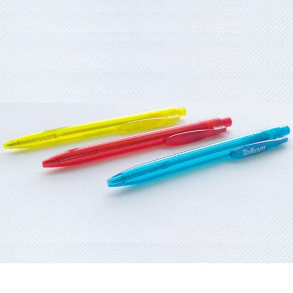 Colorful and Transparent Simply Click Cheap Ball Pen for Hotel and School