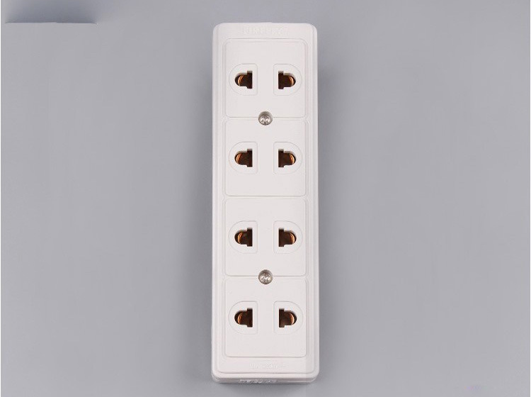 4 Outlet 2 Pin New Design White Universal Power Strip