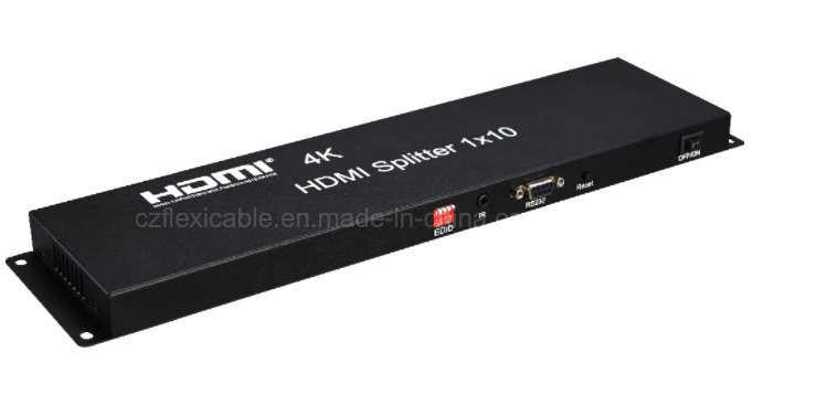 4kx2k HDMI1.4 Splitter 1X10 Support Edid and Cec Built-in IR Function