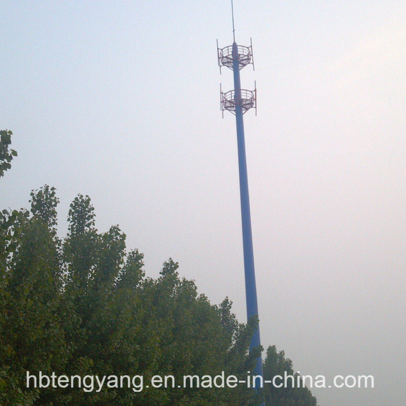 Galvanized Steel Single Pole Telecom Tower