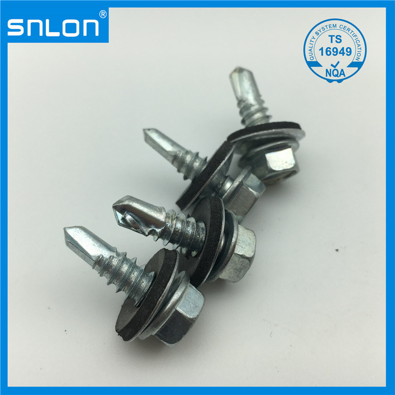 DIN7504K Hex Head Self Drilling Screw Tapping Screw with Rubber Washer