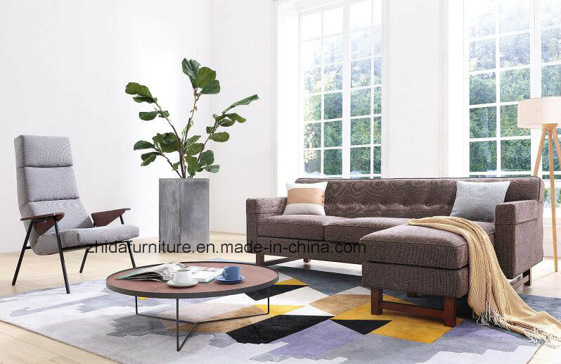 Popular Modern Living Room Fabric Sofa with Small Size (S6081)