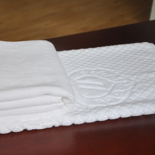 Anti-Slip Hotel Special Safety 100% Cotton Bath Mat